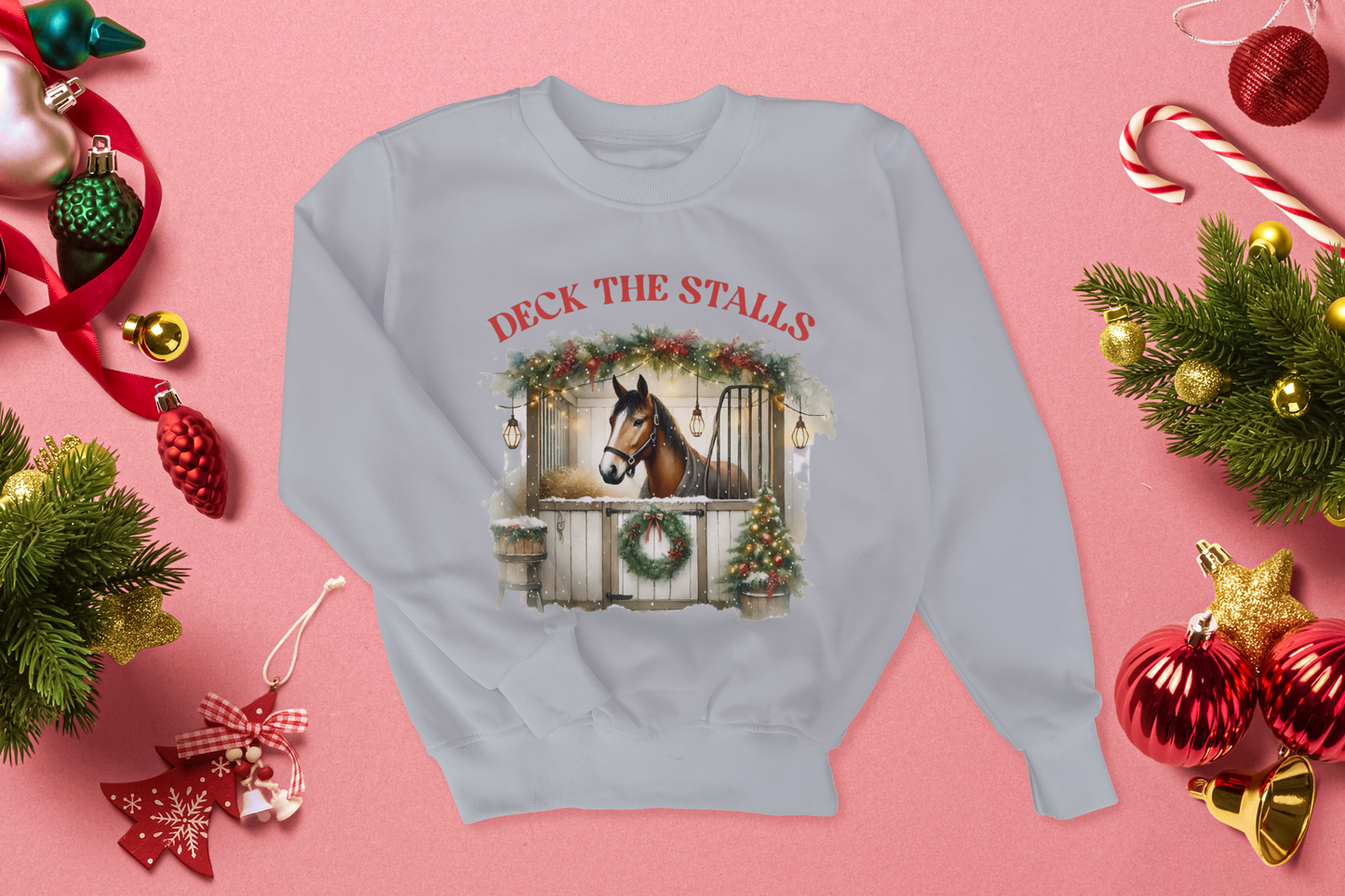 Deck the Stalls Horse Christmas Custom Sweater