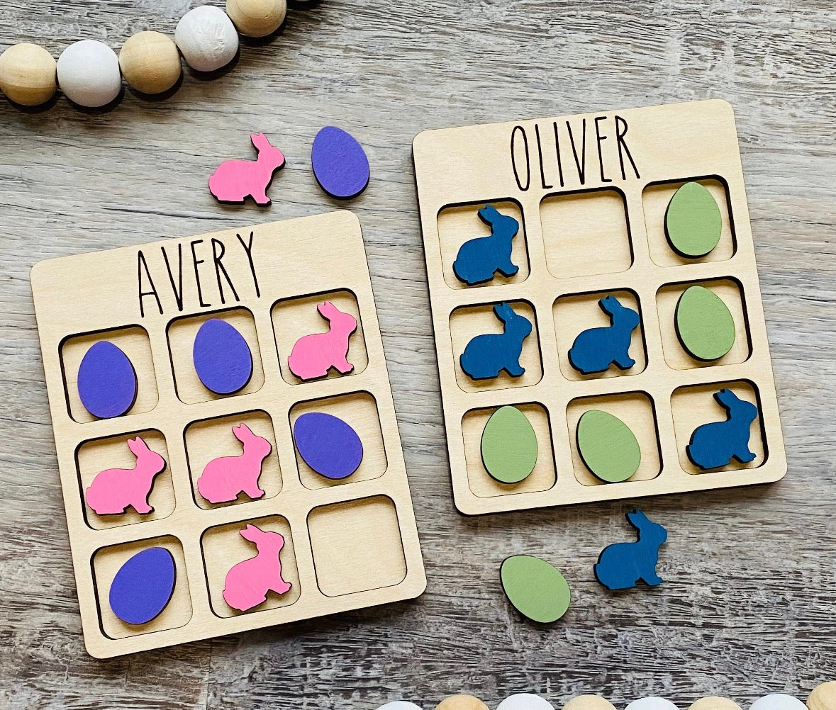Custom Easter Tic Tac Toe Board