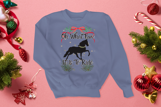 Oh What Fun It Is To Ride Horse Christmas Custom Sweater