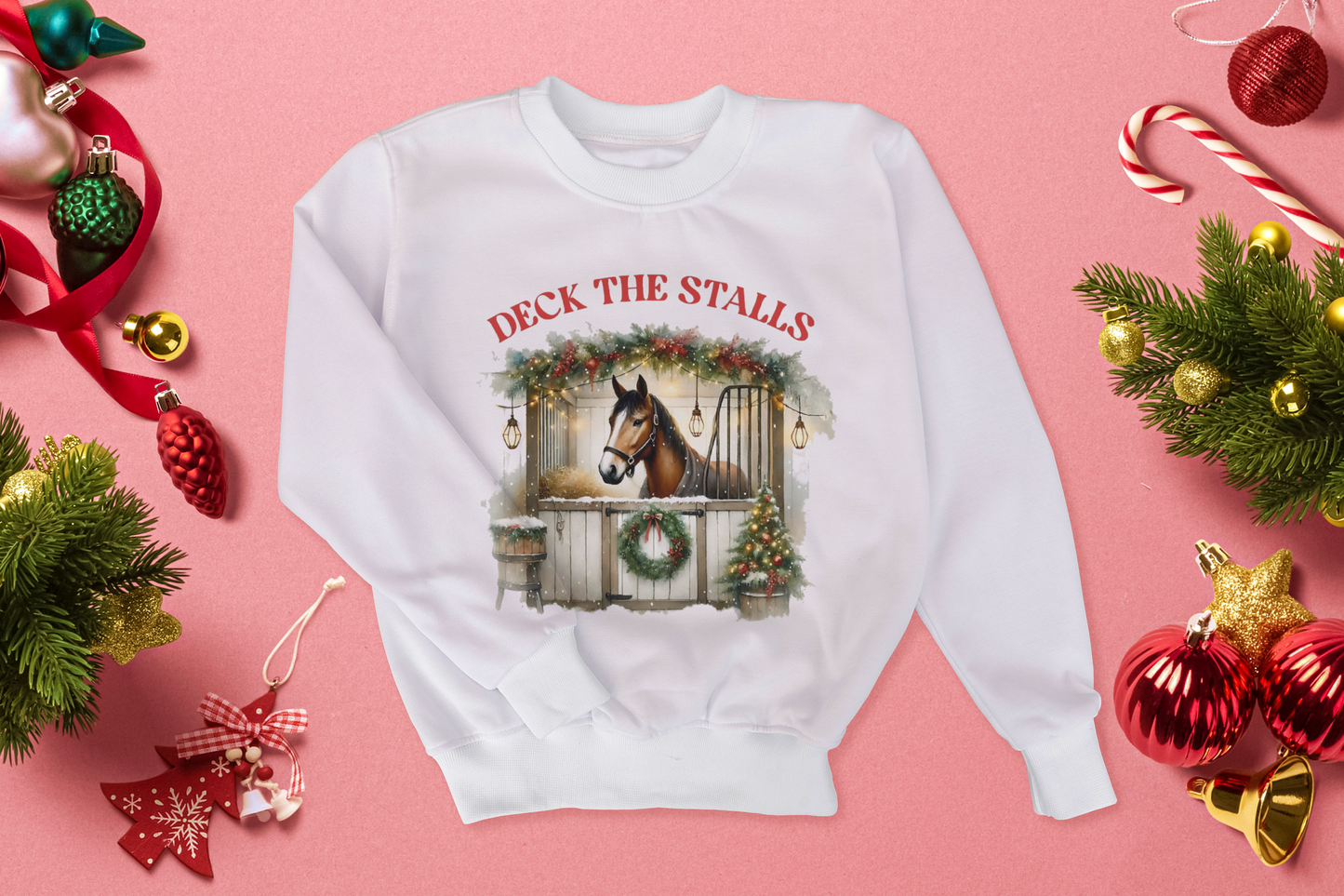 Deck the Stalls Horse Christmas Custom Sweater