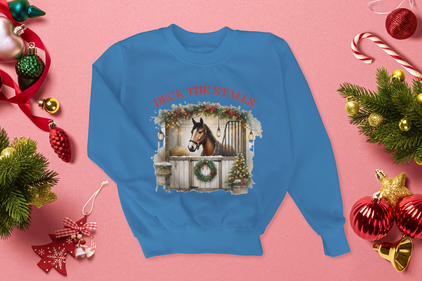 Deck the Stalls Horse Christmas Custom Sweater
