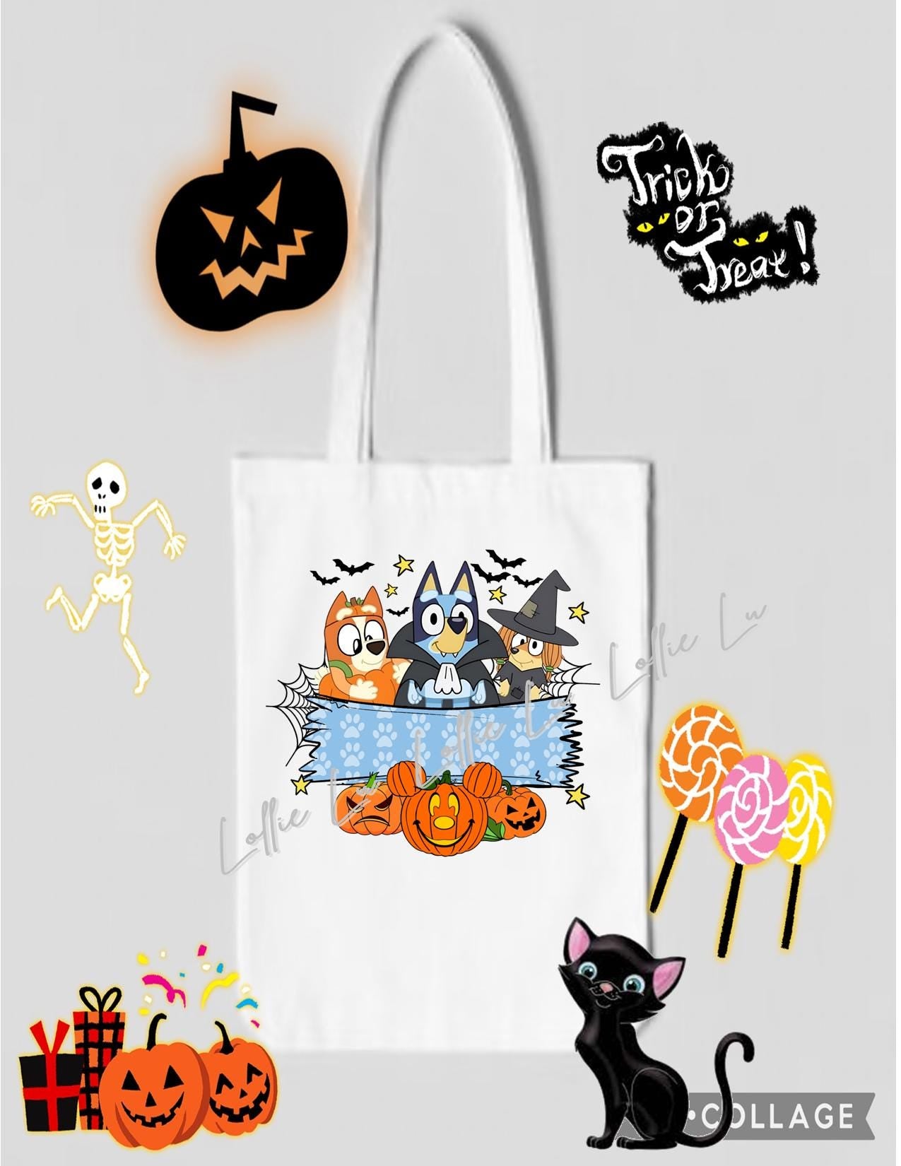 Custom Personalized Halloween Bag; Trick or Treat; gift; dtf; png; boy; girl