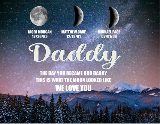 Dad Moon Phase Custom Personalized Picture; Keepsake; gift; Family; children; Father's Day; birthday; Daddy