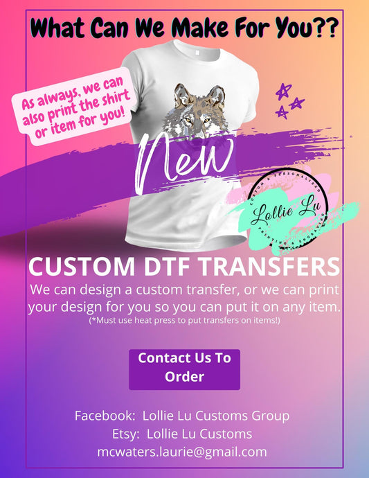 Custom DTF Transfers; Print to Order; Shirts; png