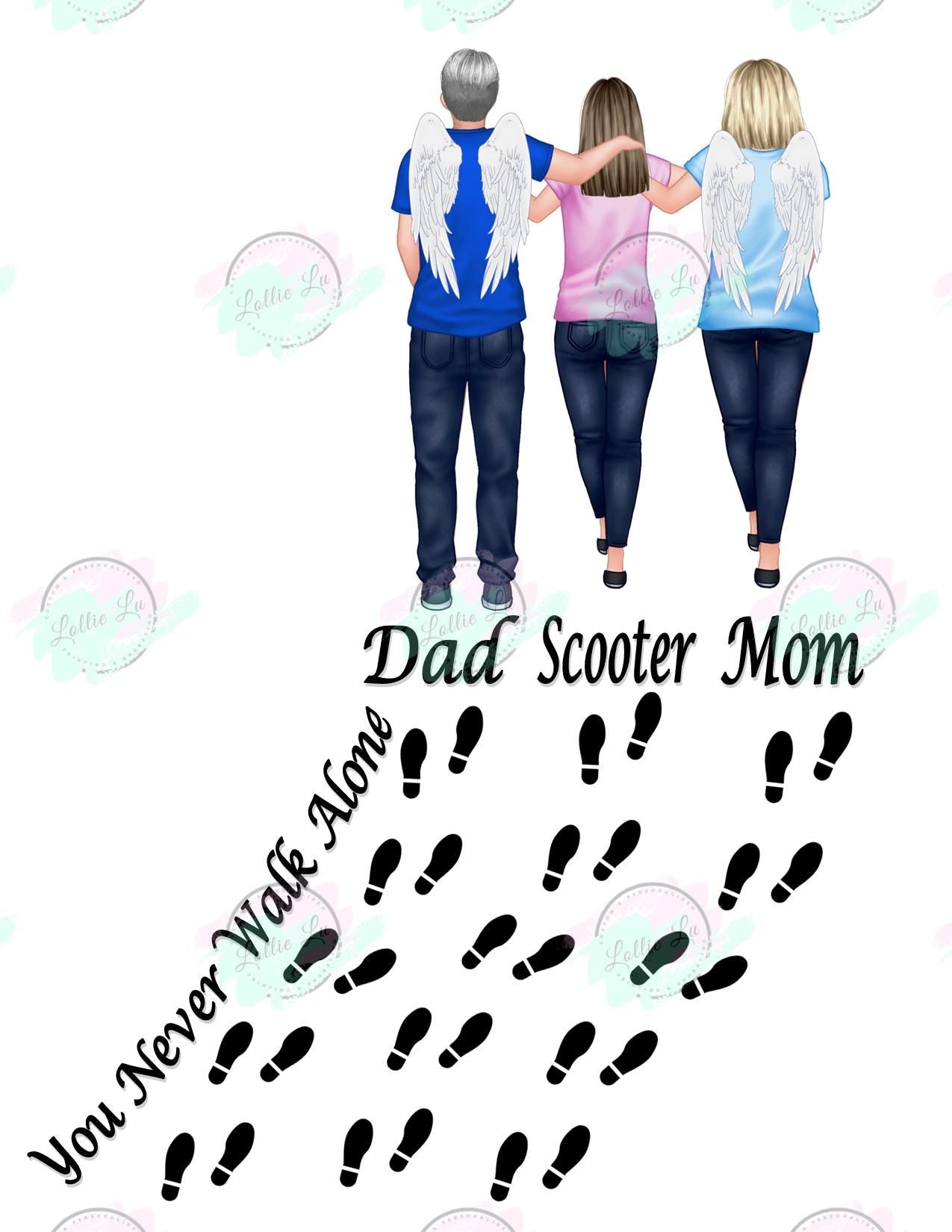 You Never Walk Alone Custom Digital file; Personalized; png; Memorial; dtf; sublimation; tshirt; Mama; Grandma; gift