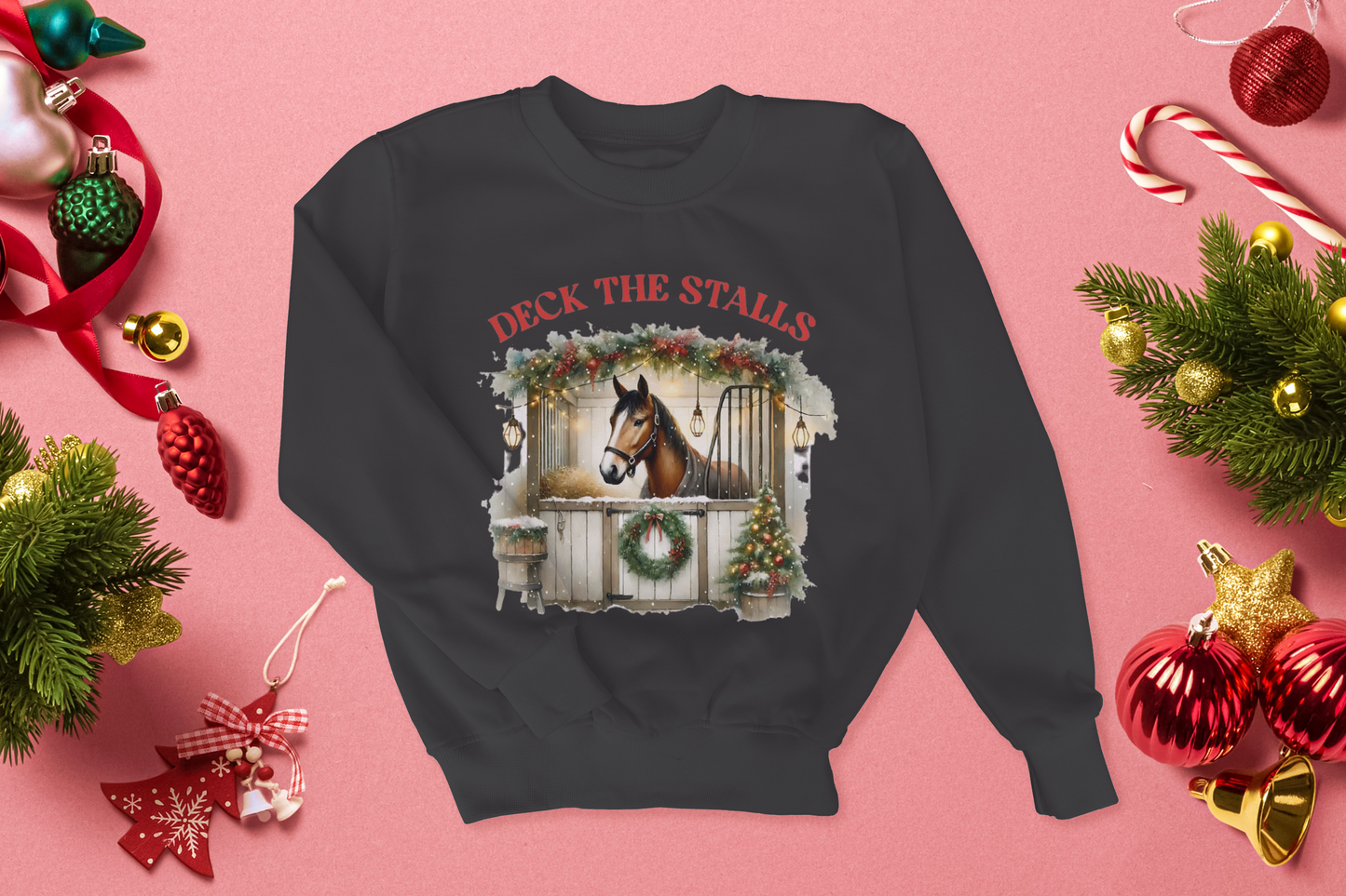 Deck the Stalls Horse Christmas Custom Sweater