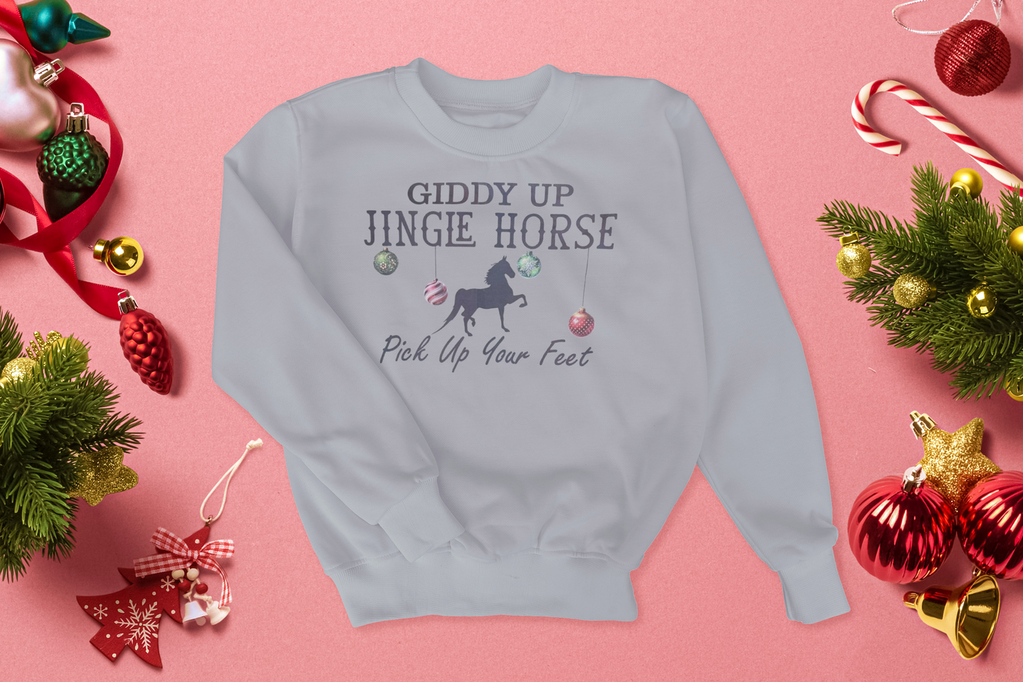 Giddy Up Jingle Horse Christmas Custom Sweater