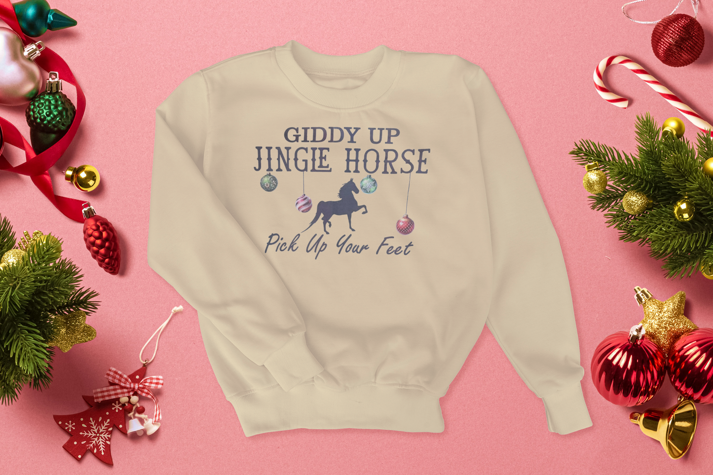 Giddy Up Jingle Horse Christmas Custom Sweater