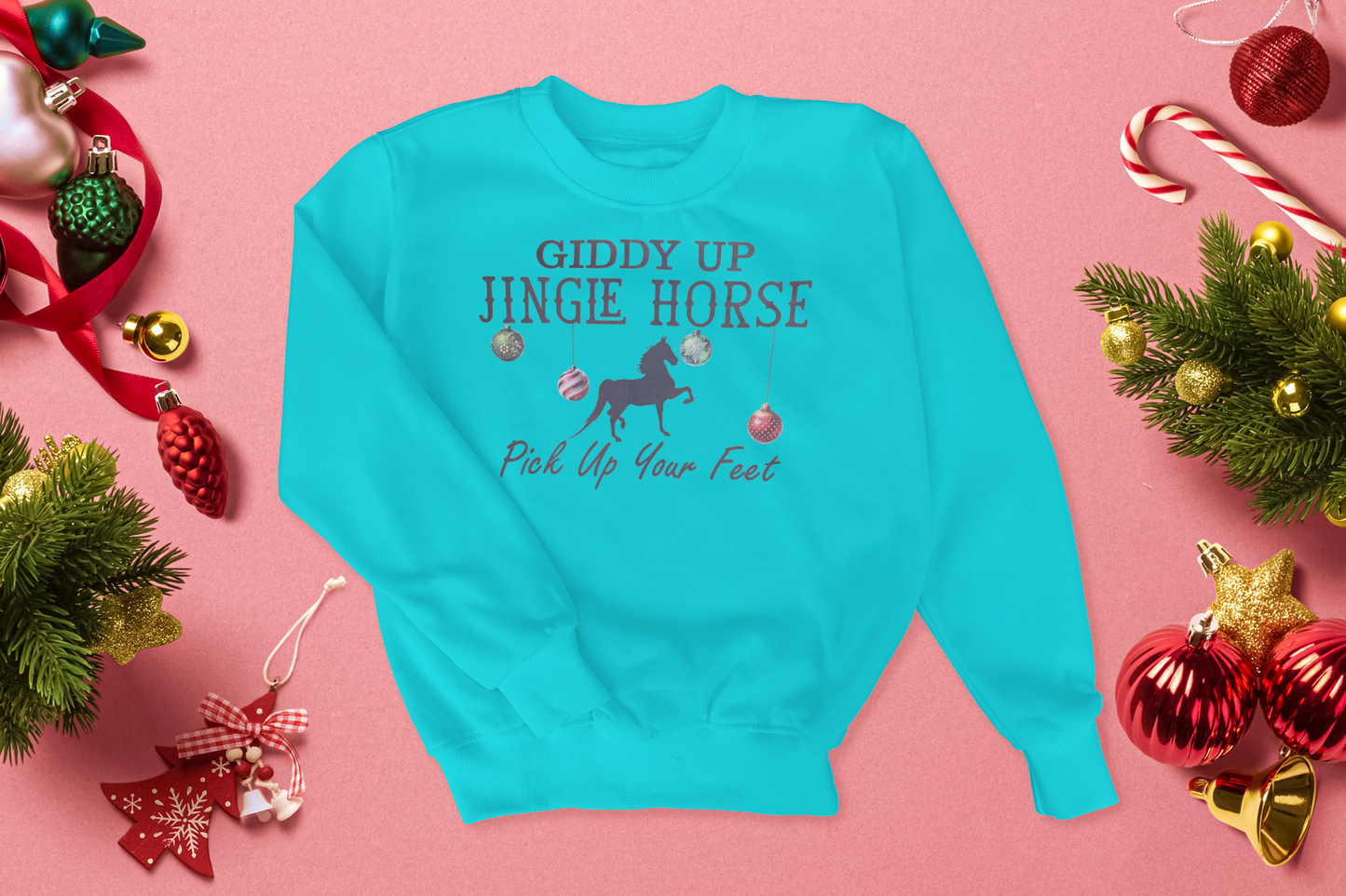 Giddy Up Jingle Horse Christmas Custom Sweater