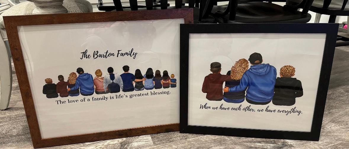 Family Custom Personalized Picture; Keepsake; gift; Family; loved one; Mother's Day; birthday; Mama; Grandmother; Father's Day; Christmas