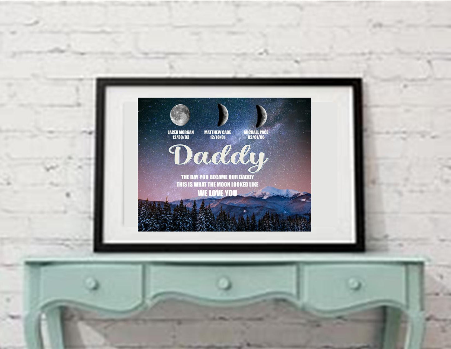 Dad Moon Phase Custom Personalized Picture; Keepsake; gift; Family; children; Father's Day; birthday; Daddy