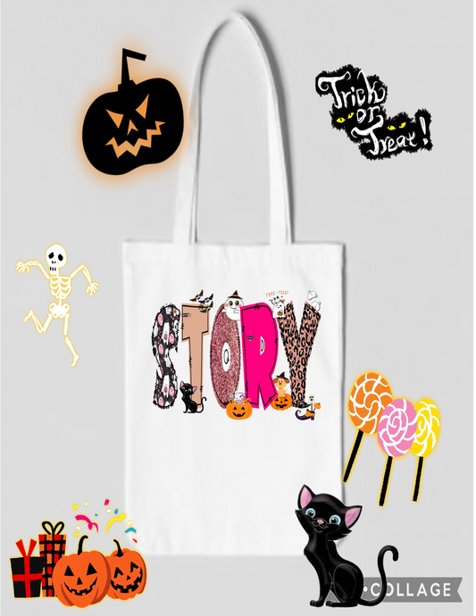 Halloween Trick or Treat Bag; Personalized; Custom; png; dtf