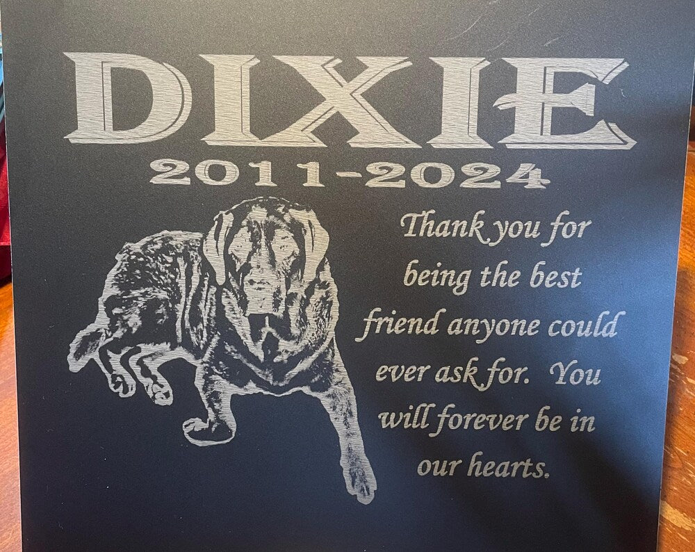 Engraved Memorial Metal Plaque