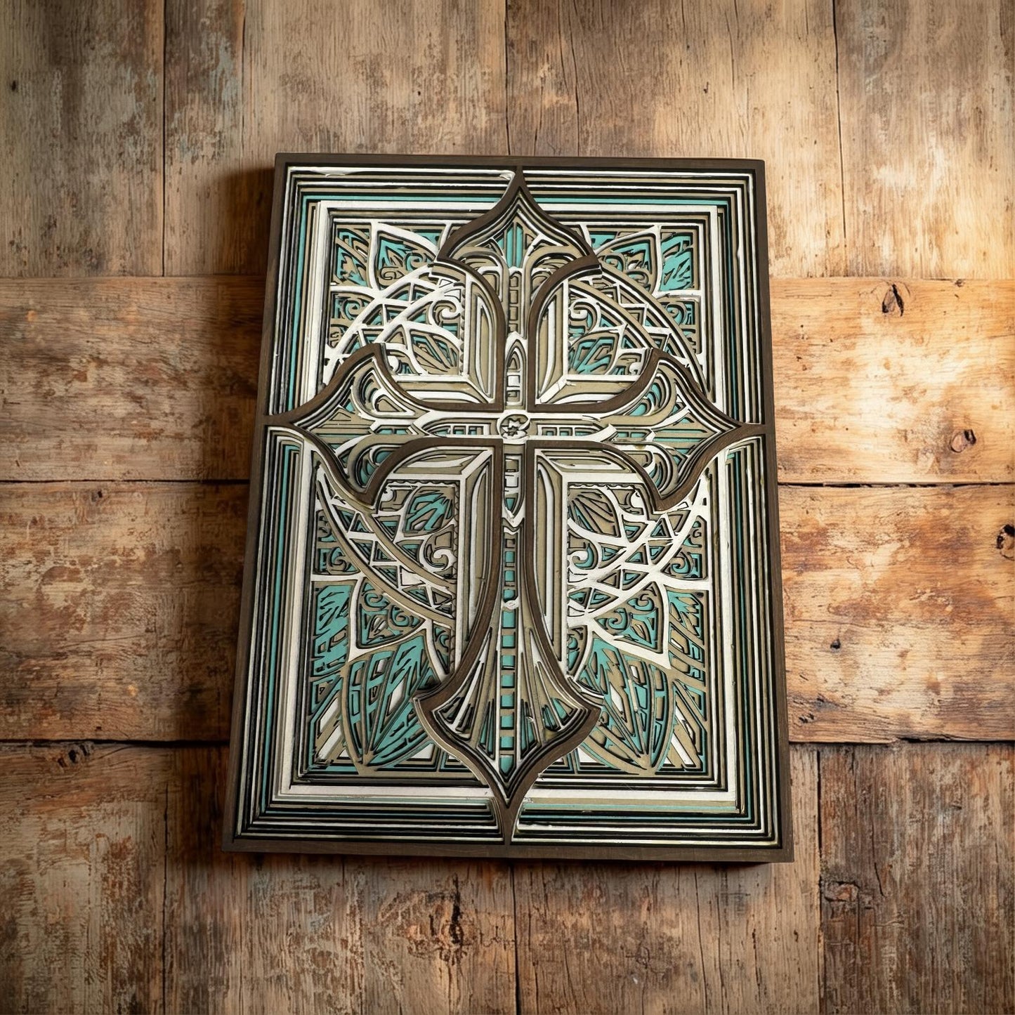 Custom 3D Cross Woodwork Plaque; Religious; Christian; Home Decor; gift