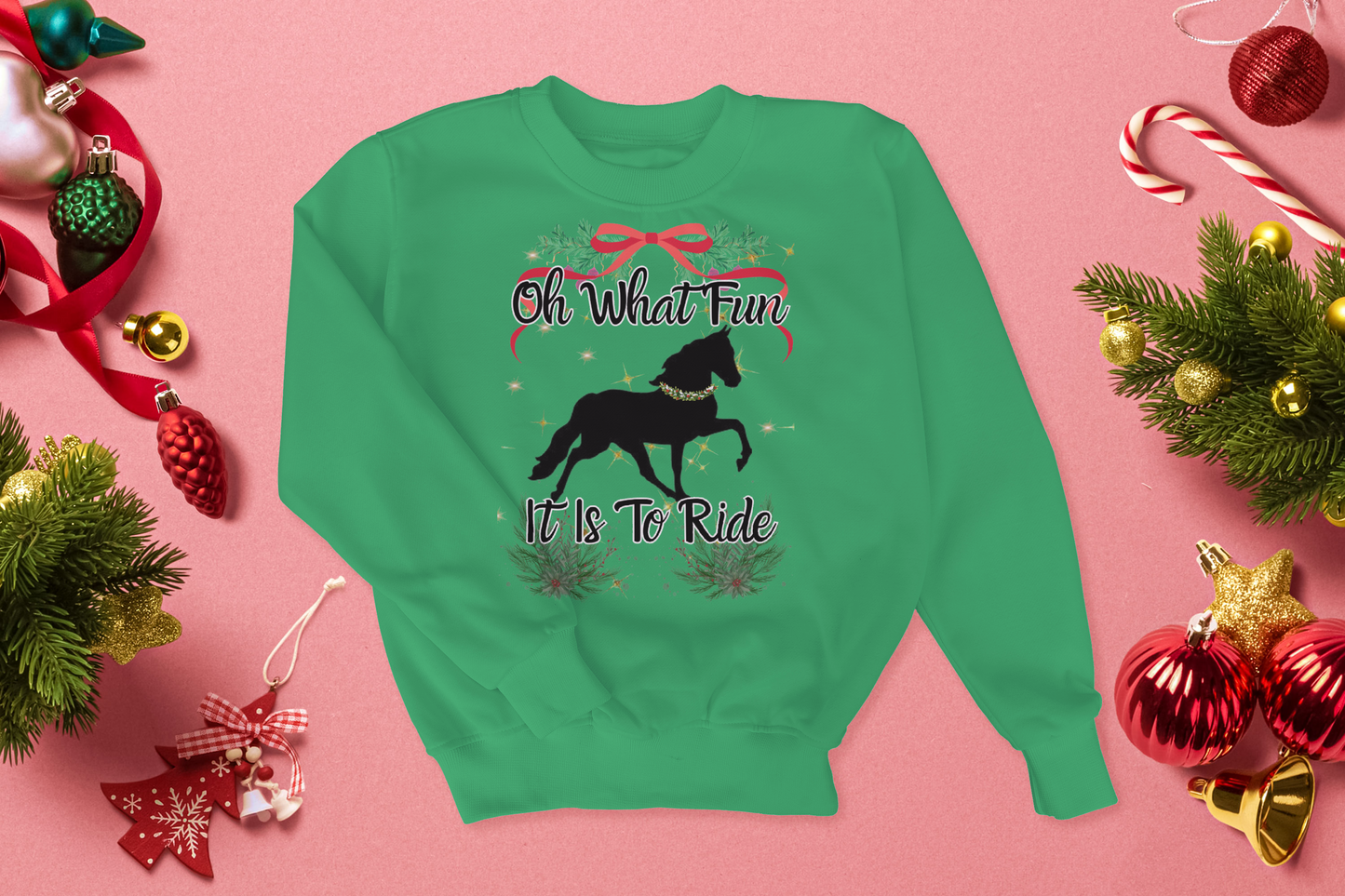 Oh What Fun It Is To Ride Horse Christmas Custom Sweater