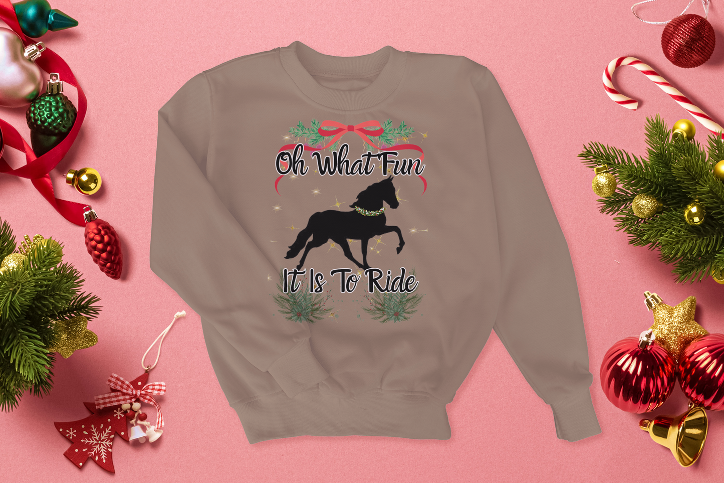 Oh What Fun It Is To Ride Horse Christmas Custom Sweater