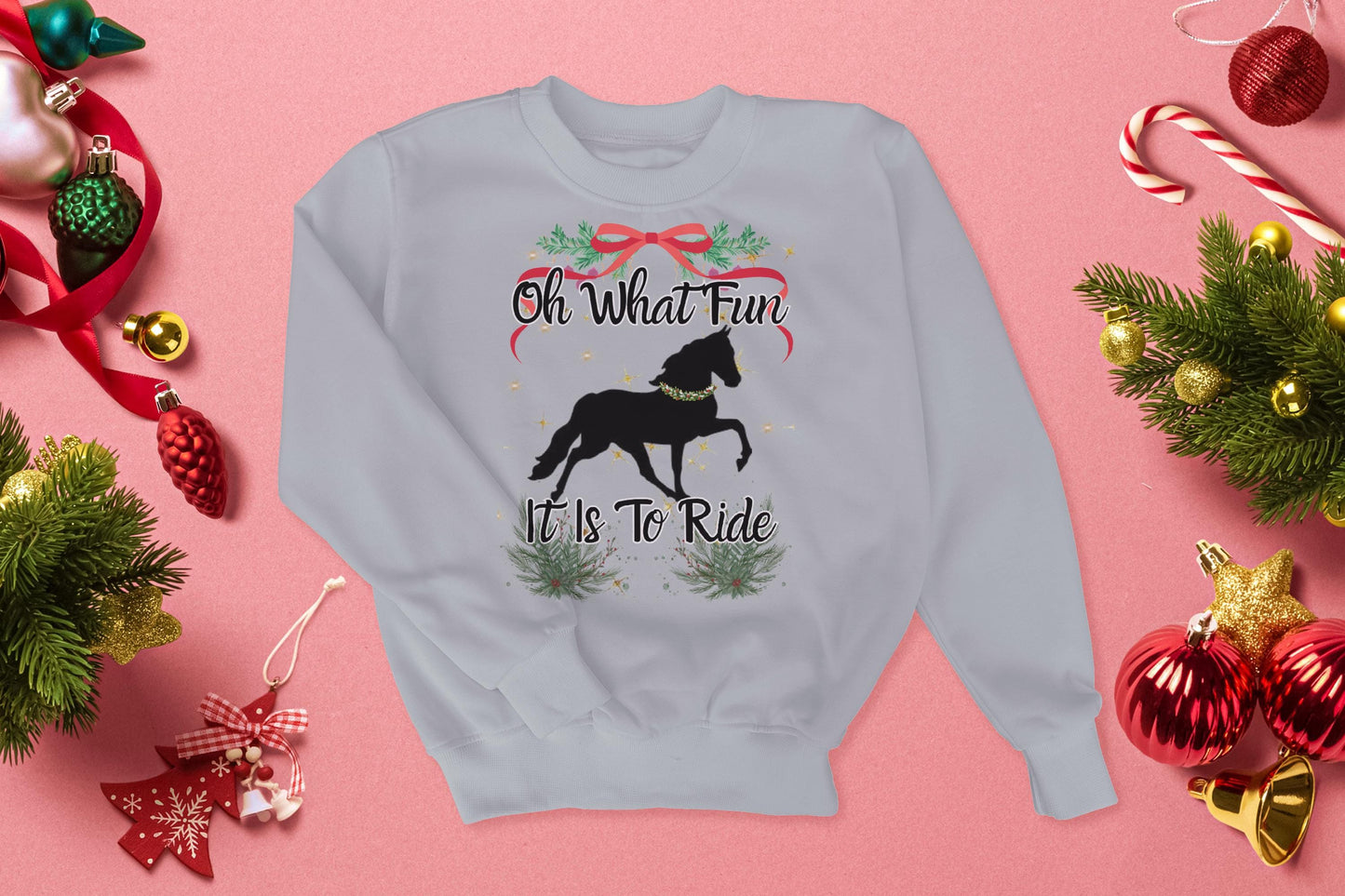 Oh What Fun It Is To Ride Horse Christmas Custom Sweater