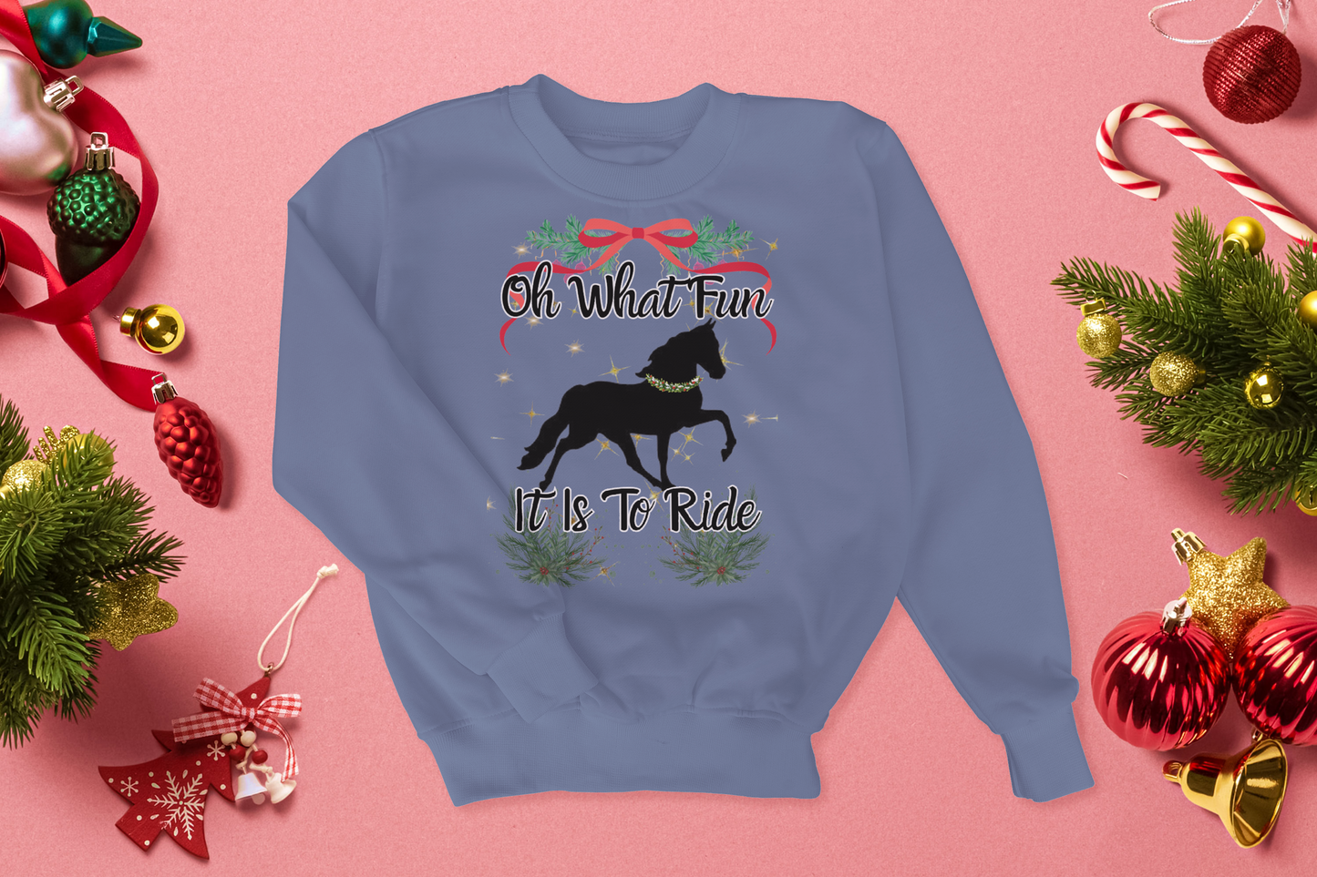 Oh What Fun It Is To Ride Horse Christmas Custom Sweater